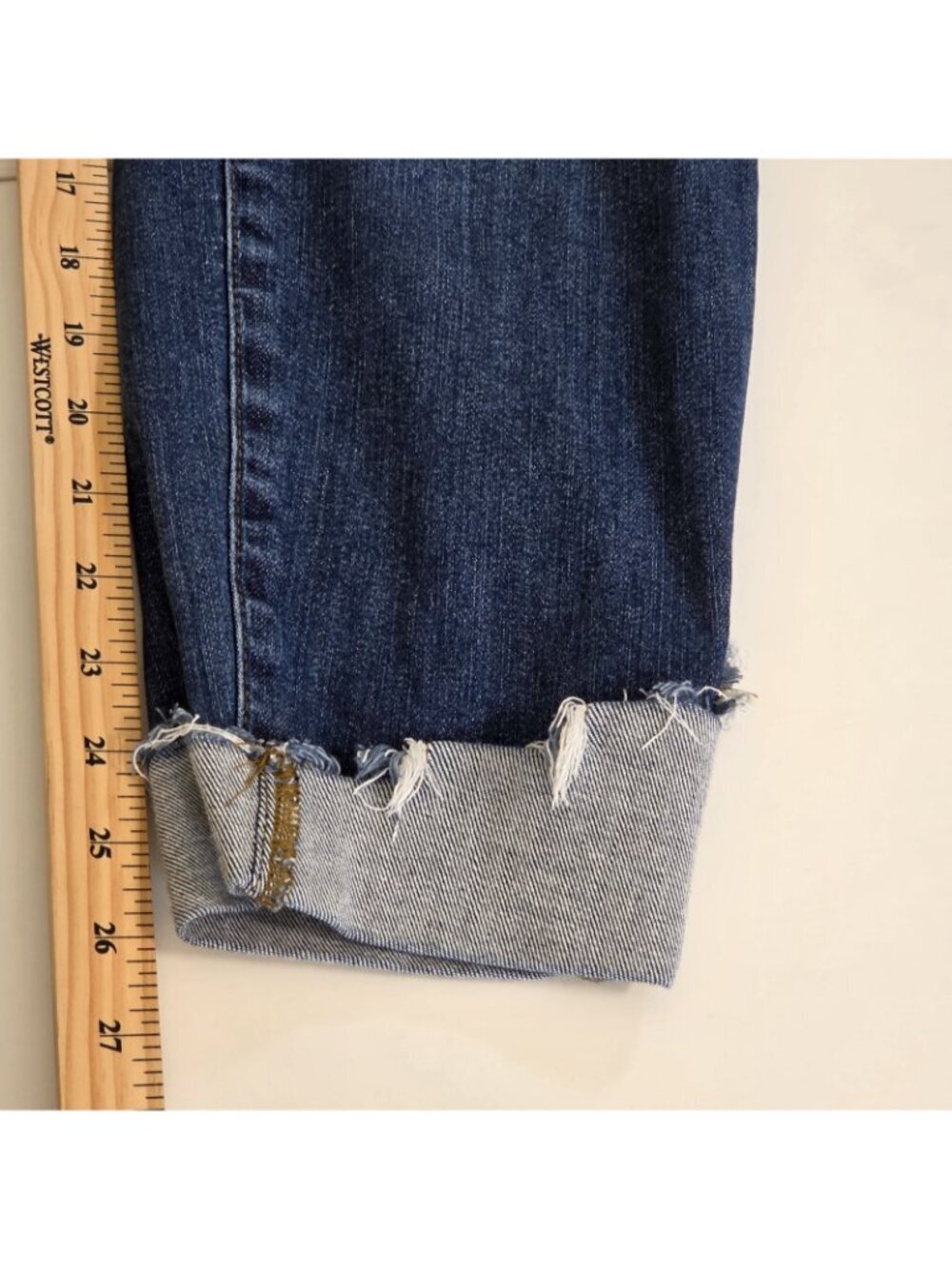 Judy Blue Skinny Jeans 20W Dark Blue Destroyed Distressed Cuffed Stretch JB8822 - Picture 10 of 16